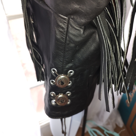 Park V Leather fringed motorcycle jacket - Picture 4 of 4